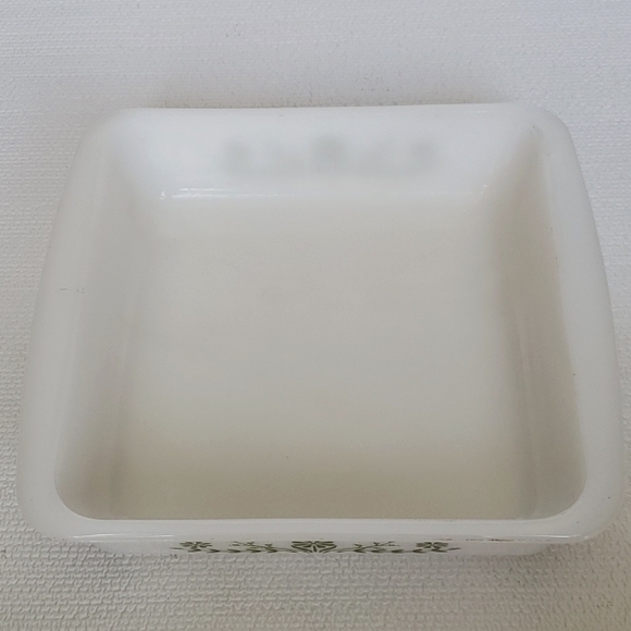 Vintage Glasbake Square 8" Green Flower Bakeware - Picture 2 of 5